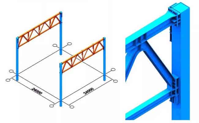 steel truss structure installation