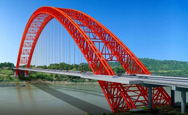 Steel arch bridge