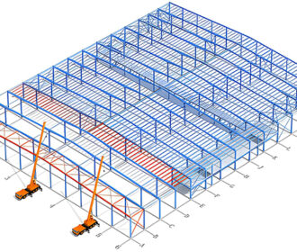 portal steel frame installation