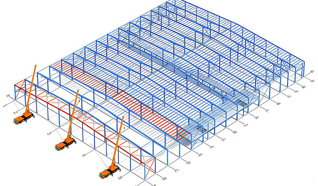 portal steel frame installation