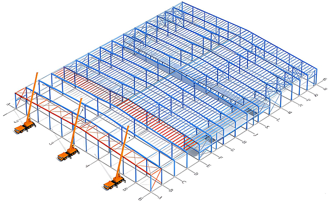 portal steel frame installation